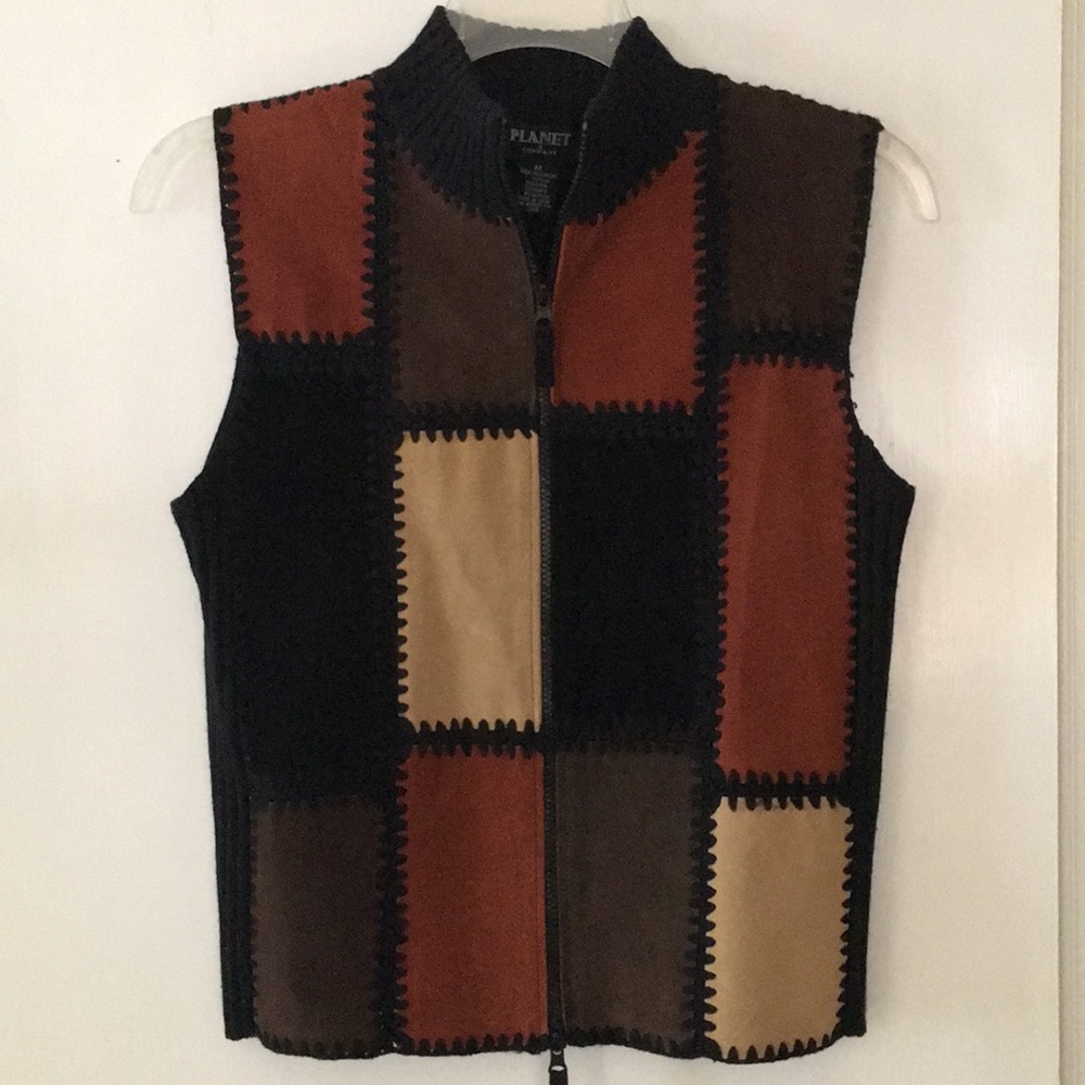 Dynamite suede/leather zip vest